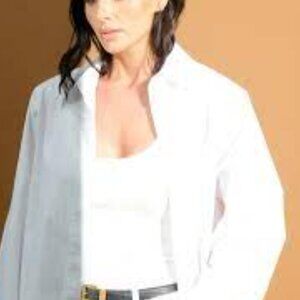 PINK Victoria's Secret 100% Cotton Long Sleeve Button Logo Down Shirt XXL NWT